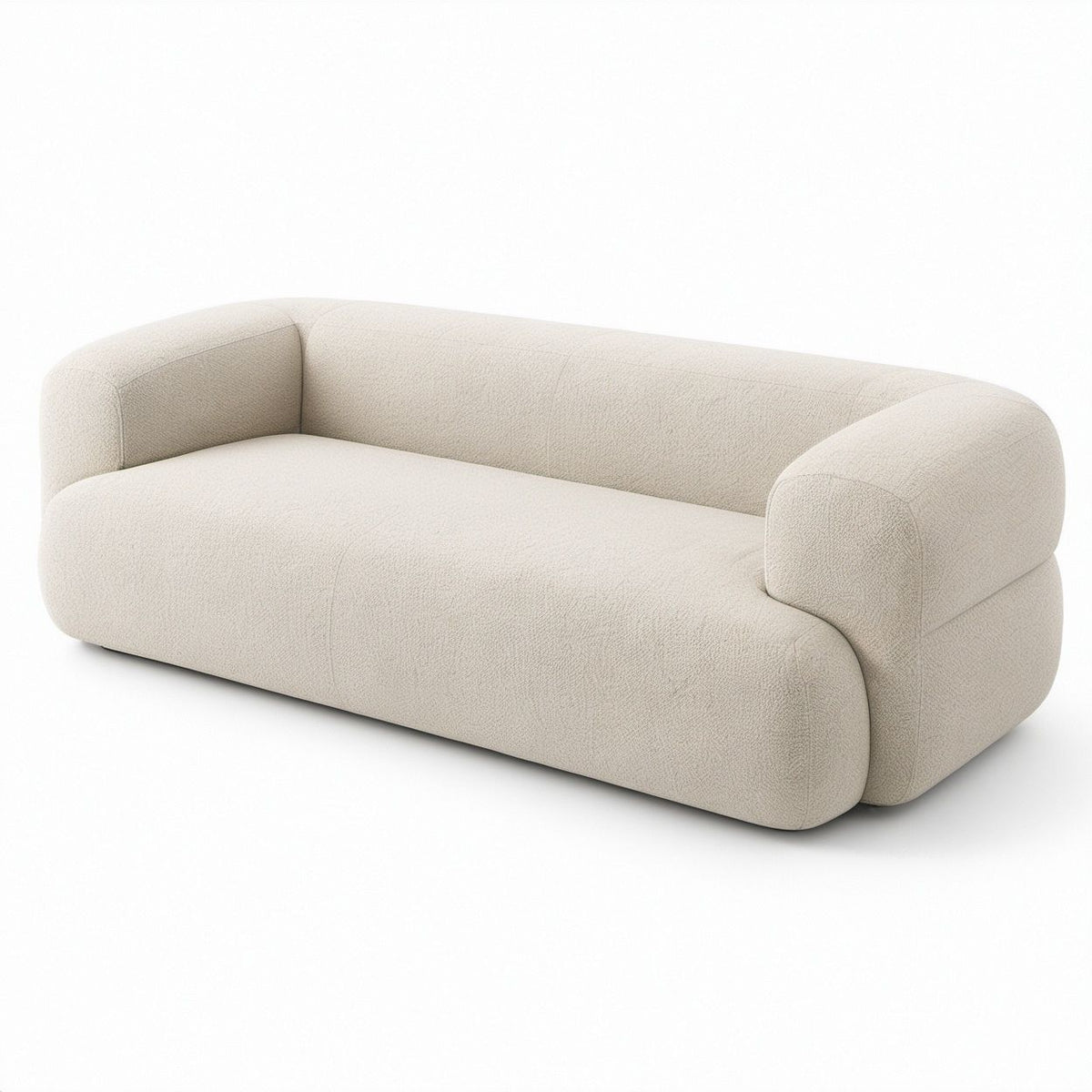 2-Sitzer-Sofa in Creme, Polyester-Bouclé, 180 x 95 x 72 cm