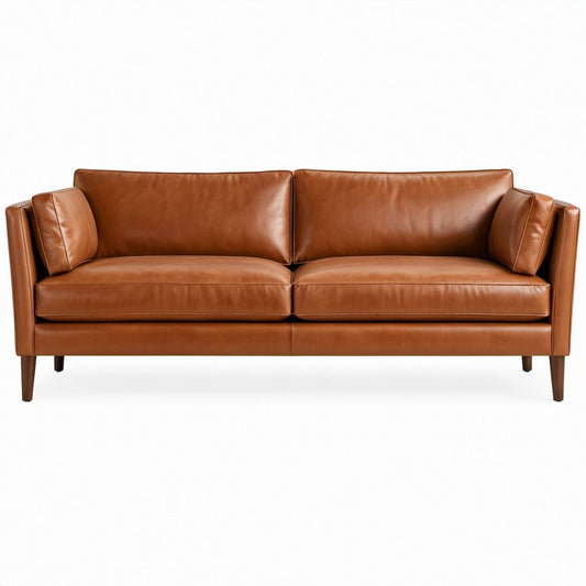 2-Sitzer-Sofa aus PU-Kunstleder, 180 x 84 x 86 cm, Cognacbraun
