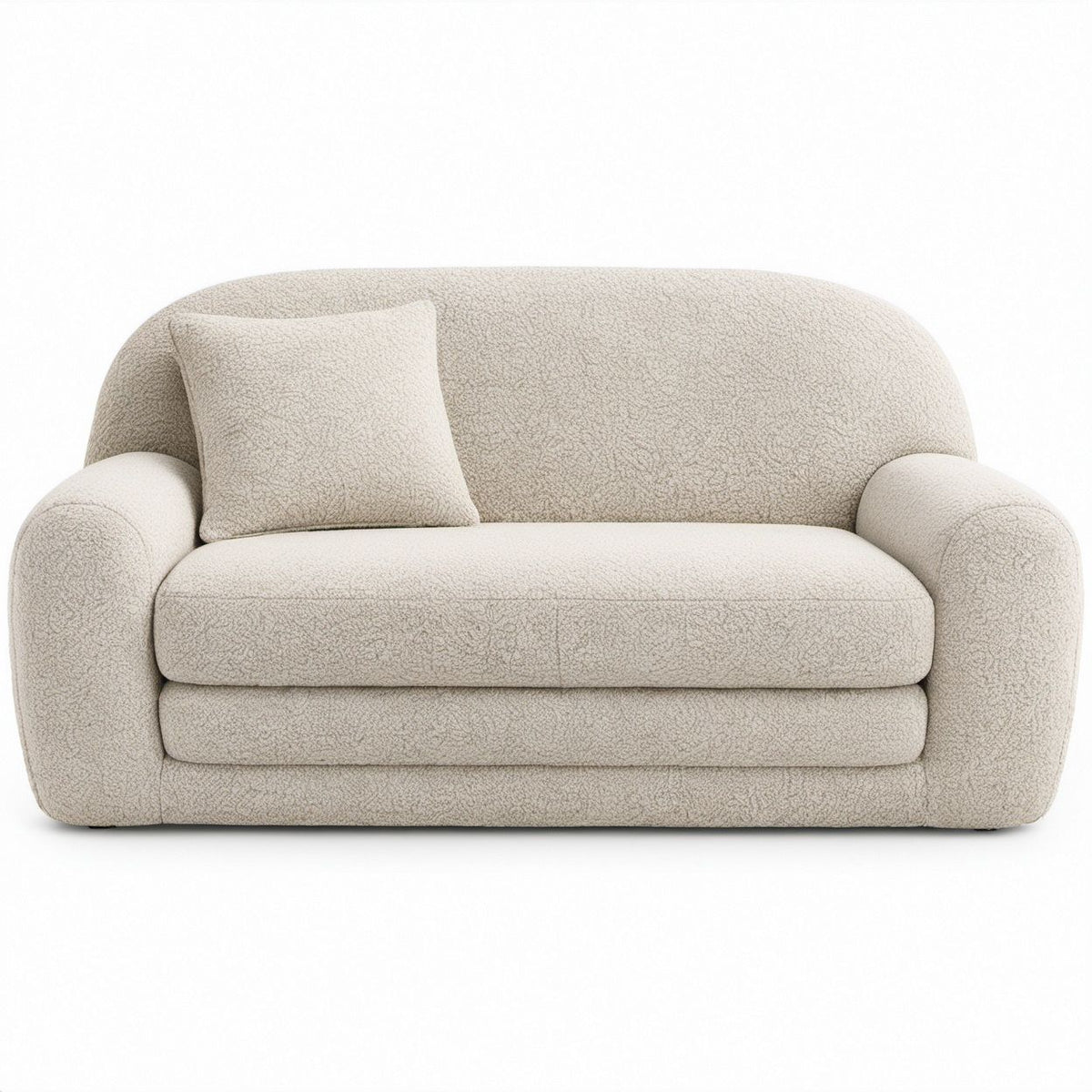 2-Sitzer-Sofa mit Bouclé-Bezug in Creme, 160 x 90 x 75 cm